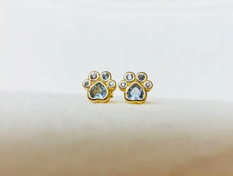 Lola Paw Print Earrings 8mm