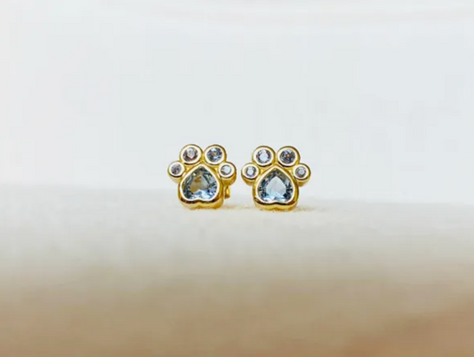 Lola Paw Print Earrings 8mm
